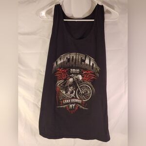 Biker Tank Top Motorcycle Graphic Logo Men's Black XXL Great Condition